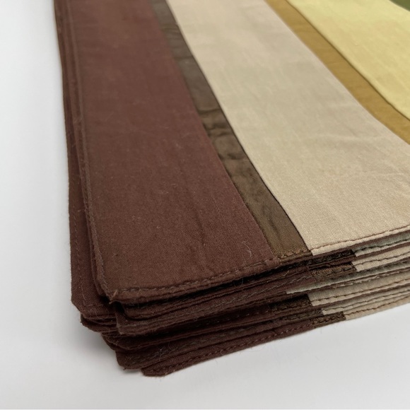 Milli Home Burnt Stripe Placemats Set 12 100% Cotton Designed by Marsha Cutler - Picture 6 of 10